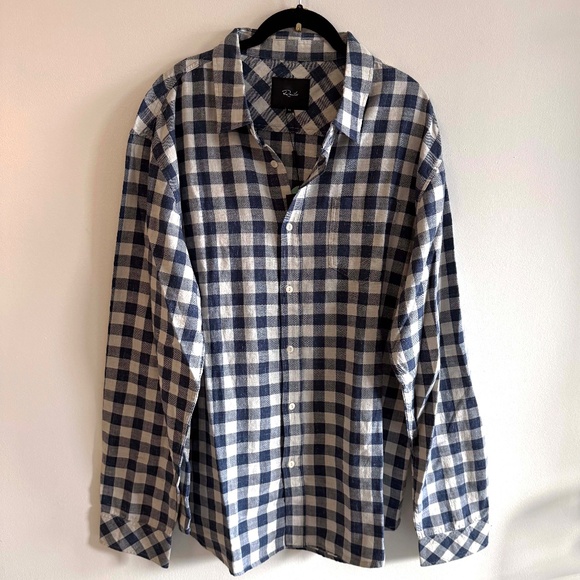 NWT Rails Wyatt Gingham Button-Up Shirt | Men’s XL | Viking Blue Gray Plaid - Picture 3 of 8